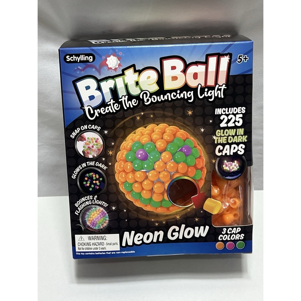 Schylling Brite Ball Neon Glow Create The Bouncing Light LED Flashing Toy 225